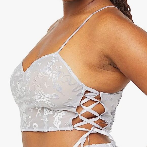 Savage‎ x Fenty Women's Devoré Dreams Velvet Sleep Cami 1X Grey NWT IN PACKAGING - Picture 4 of 8